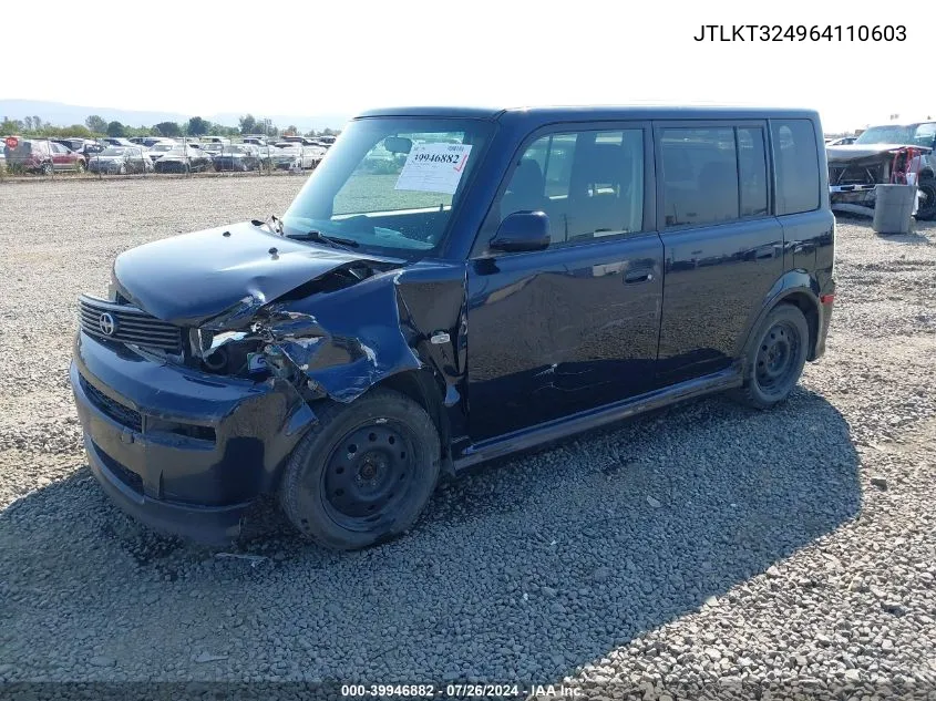 2006 Scion Xb VIN: JTLKT324964110603 Lot: 39946882