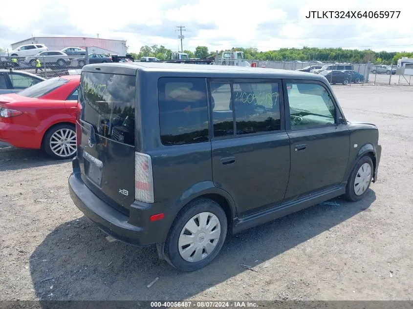 2006 Scion Xb VIN: JTLKT324X64065977 Lot: 40056487