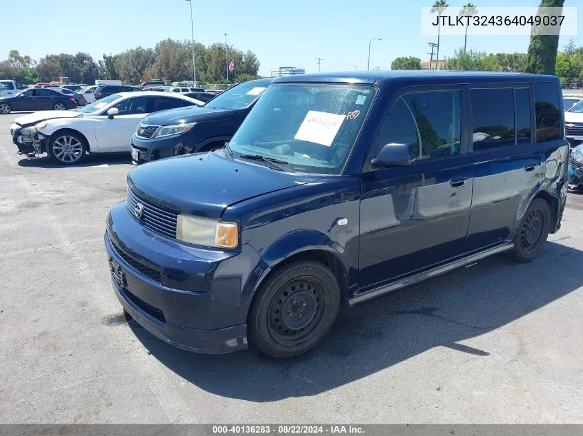 2006 Scion Xb VIN: JTLKT324364049037 Lot: 40136283