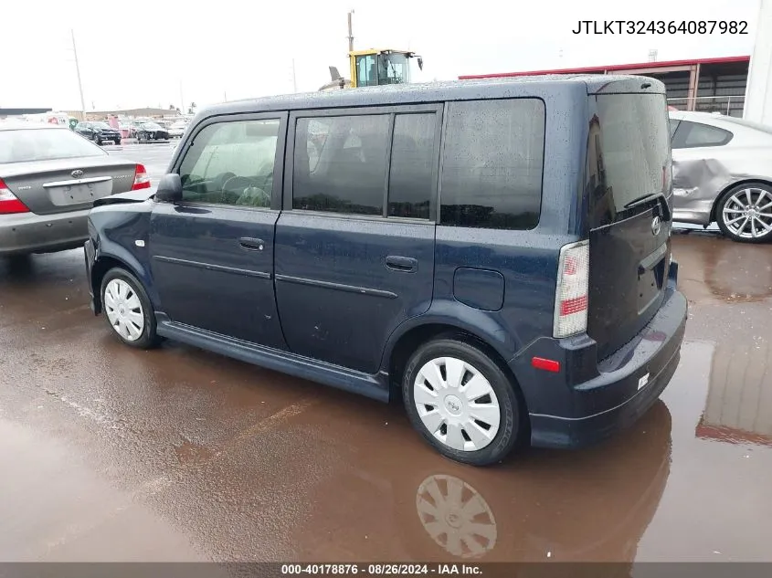 2006 Scion Xb VIN: JTLKT324364087982 Lot: 40178876