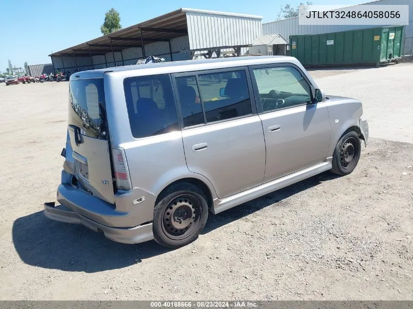 2006 Scion Xb VIN: JTLKT324864058056 Lot: 40188666