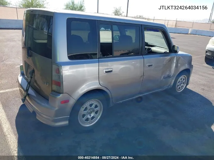 2006 Scion Xb VIN: JTLKT324264034156 Lot: 40214854