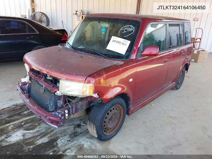 2006 Scion Xb VIN: JTLKT324164106450 Lot: 40408363