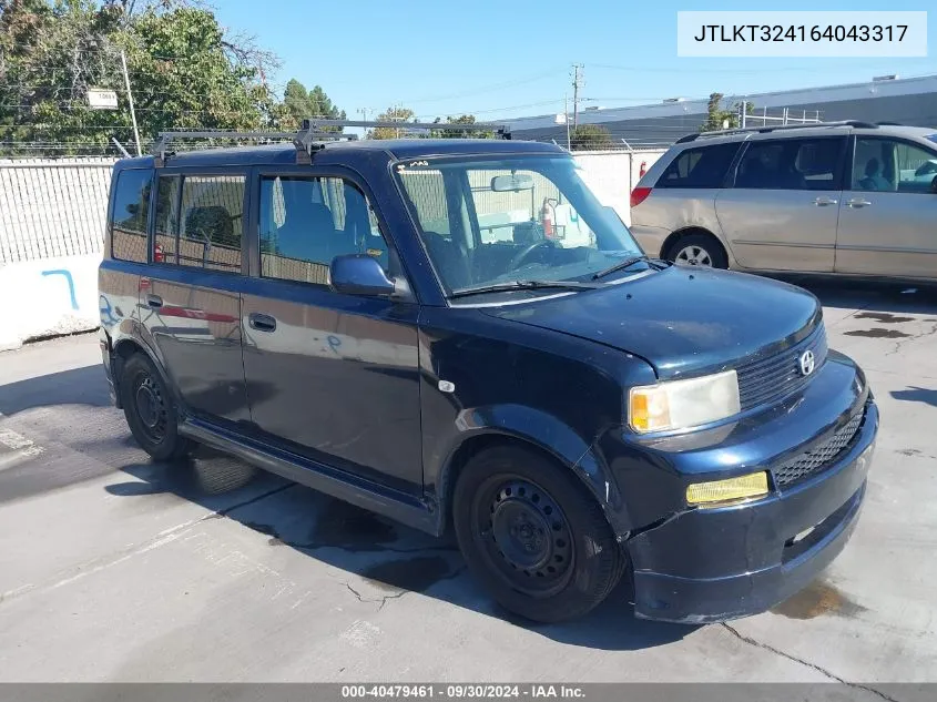 2006 Scion Xb VIN: JTLKT324164043317 Lot: 40479461