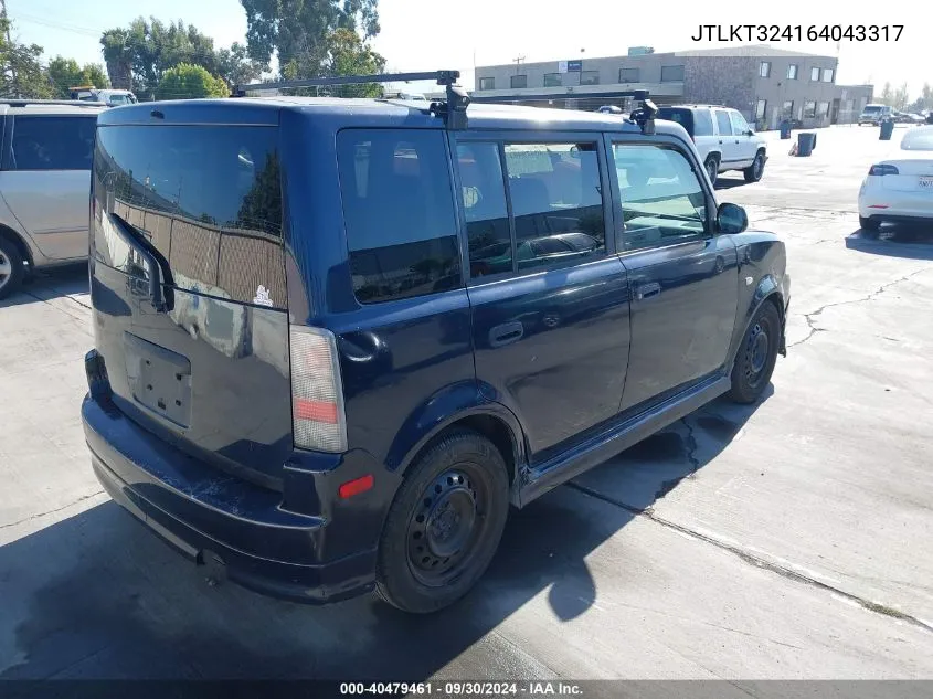 2006 Scion Xb VIN: JTLKT324164043317 Lot: 40479461