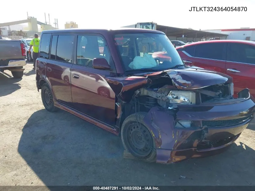 2006 Scion Xb VIN: JTLKT324364054870 Lot: 40487291