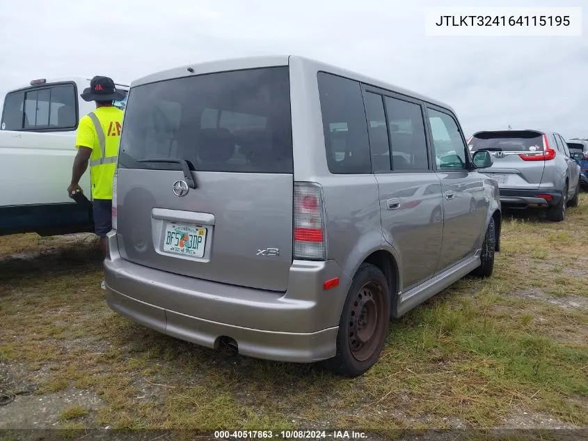 2006 Scion Xb Xb VIN: JTLKT324164115195 Lot: 40517863