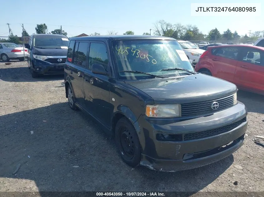 2006 Scion Xb VIN: JTLKT324764080985 Lot: 40543050