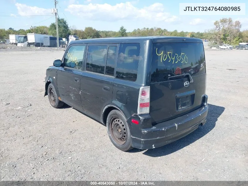 2006 Scion Xb VIN: JTLKT324764080985 Lot: 40543050