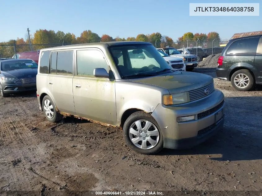 2006 Scion Xb Xb VIN: JTLKT334864038758 Lot: 40606641