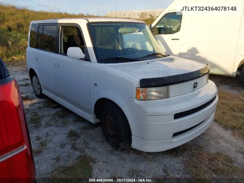 2006 Scion Xb VIN: JTLKT324364078148 Lot: 40630495