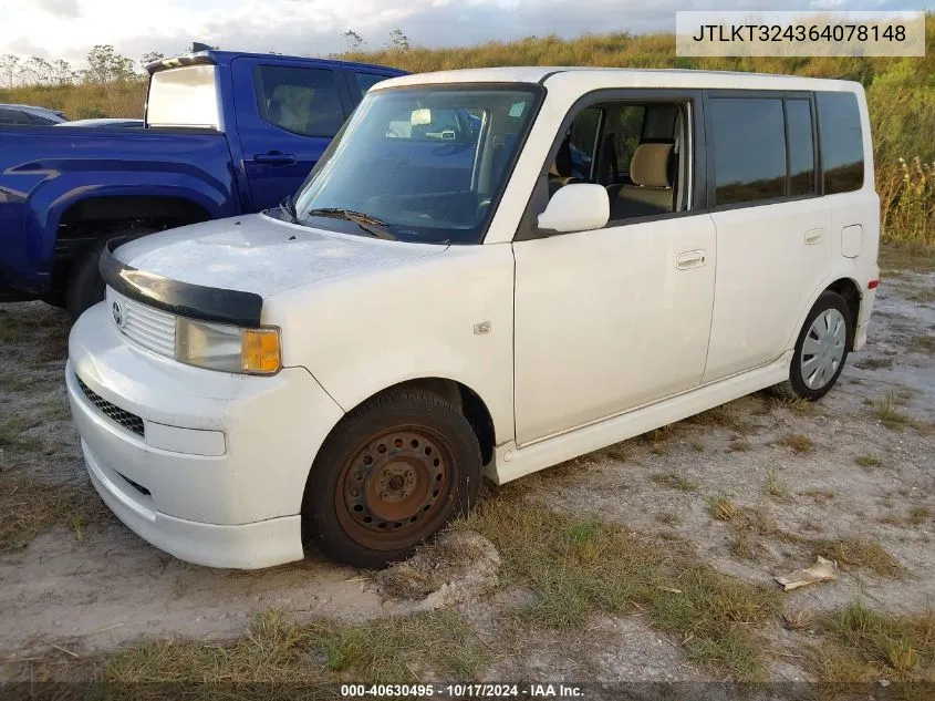 2006 Scion Xb VIN: JTLKT324364078148 Lot: 40630495