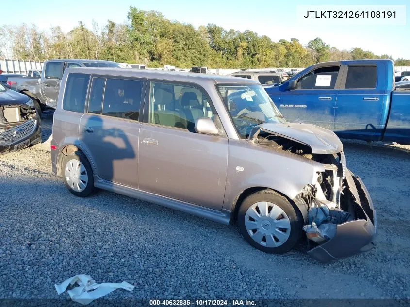 2006 Scion Xb VIN: JTLKT324264108191 Lot: 40632835