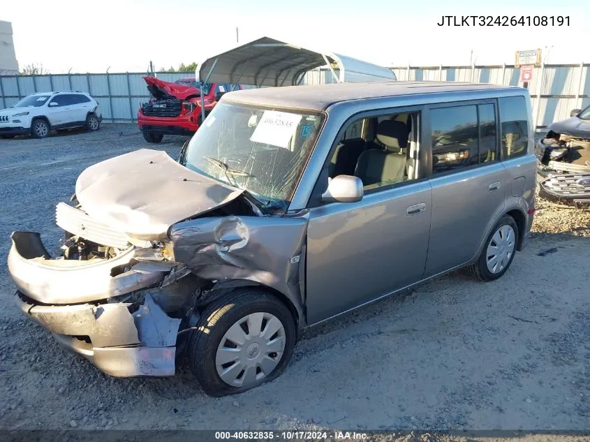 2006 Scion Xb VIN: JTLKT324264108191 Lot: 40632835