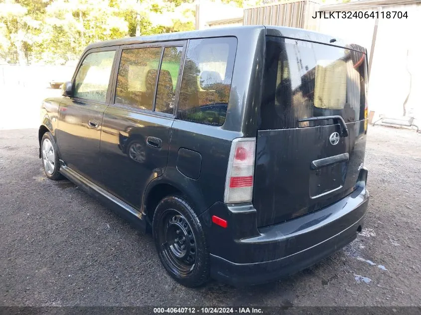 2006 Scion Xb VIN: JTLKT324064118704 Lot: 40640712