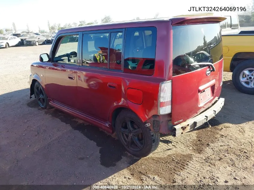 2006 Scion Xb VIN: JTLKT324264069196 Lot: 40646628