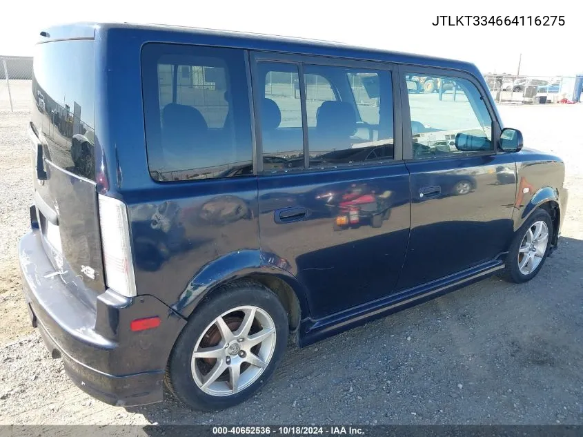 2006 Scion Xb VIN: JTLKT334664116275 Lot: 40652536