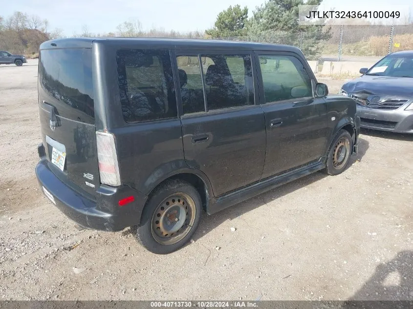 2006 Scion Xb VIN: JTLKT324364100049 Lot: 40713730