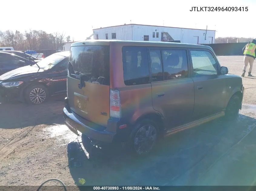 2006 Scion Xb VIN: JTLKT324964093415 Lot: 40730993