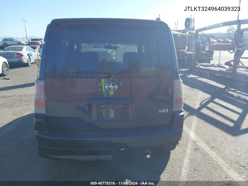 2006 Scion Xb VIN: JTLKT324964039323 Lot: 40775318