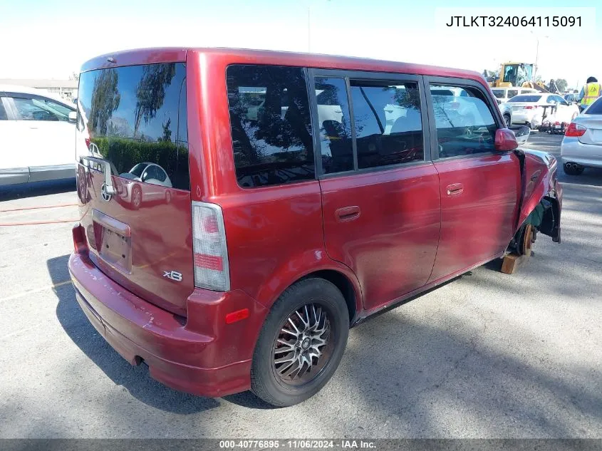 2006 Scion Xb VIN: JTLKT324064115091 Lot: 40776895