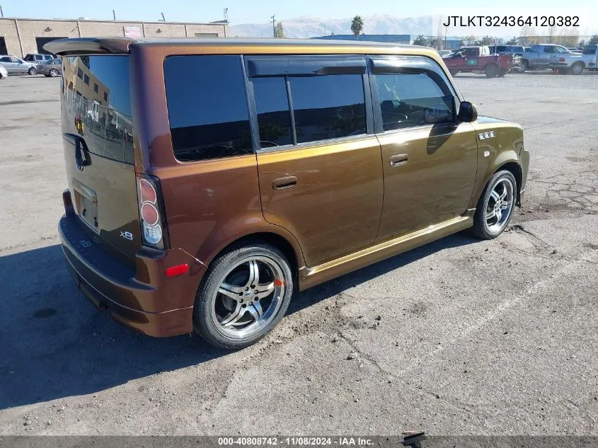 2006 Scion Xb VIN: JTLKT324364120382 Lot: 40808742