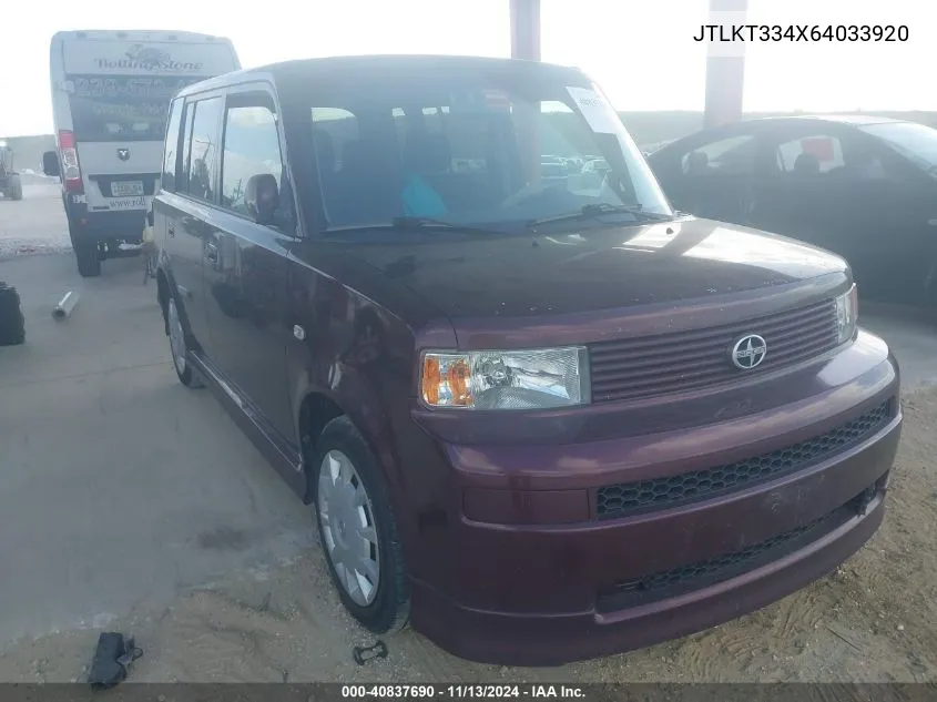 2006 Scion Xb VIN: JTLKT334X64033920 Lot: 40837690