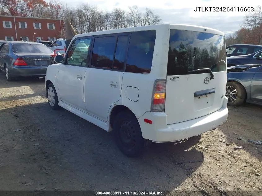 JTLKT324264116663 2006 Scion Xb