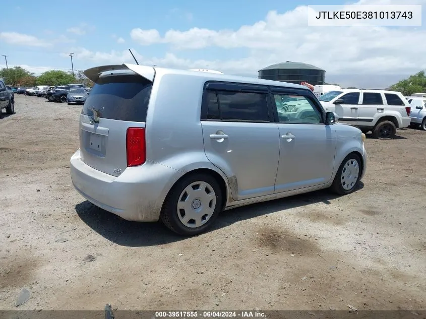 2008 Scion Xb VIN: JTLKE50E381013743 Lot: 39517555