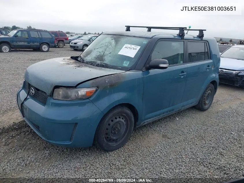 2008 Scion Xb VIN: JTLKE50E381003651 Lot: 40294769