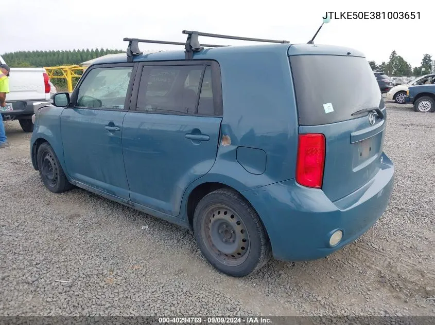 2008 Scion Xb VIN: JTLKE50E381003651 Lot: 40294769