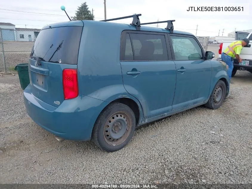 2008 Scion Xb VIN: JTLKE50E381003651 Lot: 40294769