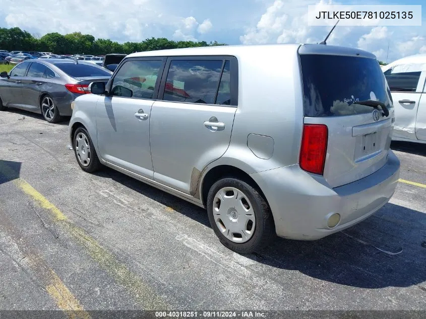 2008 Scion Xb VIN: JTLKE50E781025135 Lot: 40318251