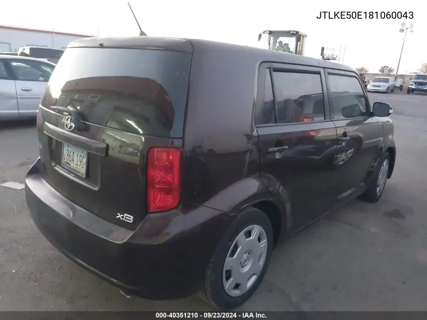 2008 Scion Xb VIN: JTLKE50E181060043 Lot: 40351210