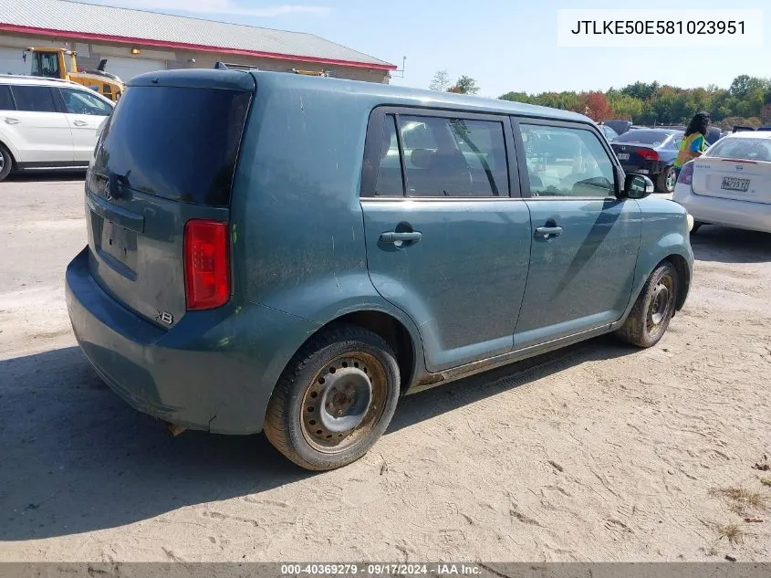 2008 Scion Xb VIN: JTLKE50E581023951 Lot: 40369279