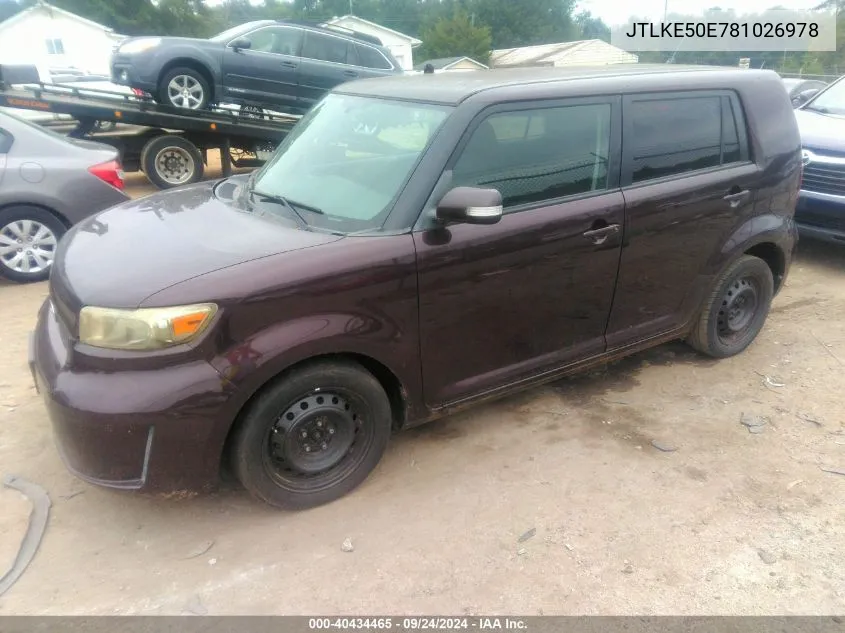 2008 Scion Xb VIN: JTLKE50E781026978 Lot: 40434465