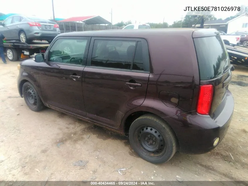 2008 Scion Xb VIN: JTLKE50E781026978 Lot: 40434465