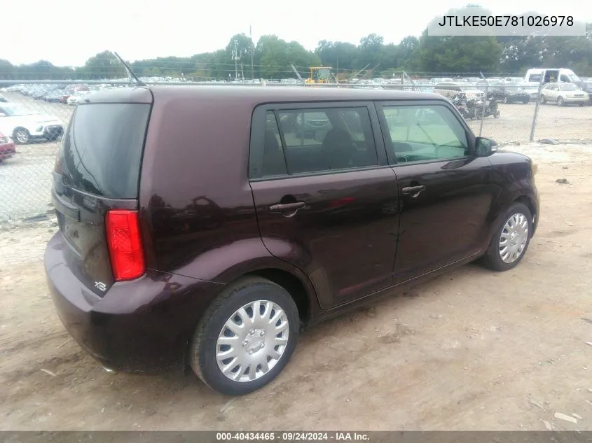 2008 Scion Xb VIN: JTLKE50E781026978 Lot: 40434465