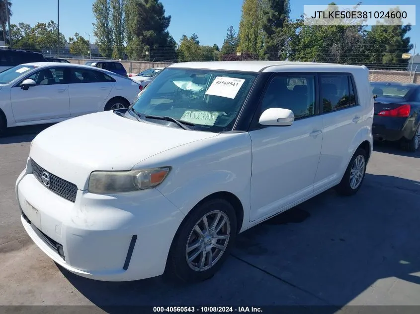 2008 Scion Xb VIN: JTLKE50E381024600 Lot: 40560543