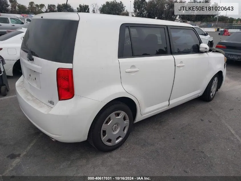 JTLKE50E181020643 2008 Scion Xb