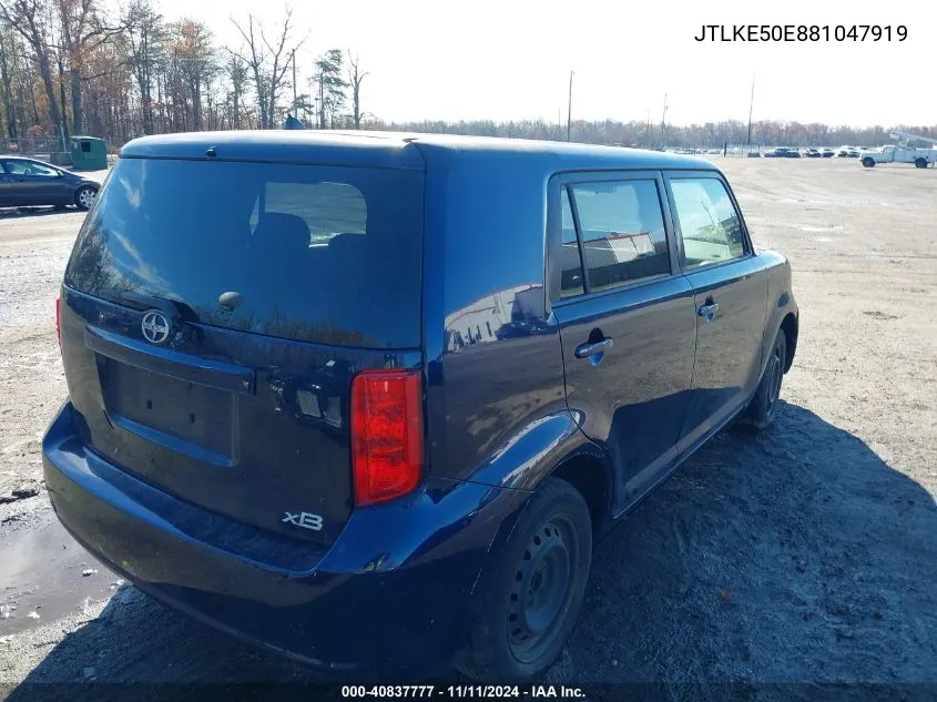 2008 Scion Xb VIN: JTLKE50E881047919 Lot: 40837777