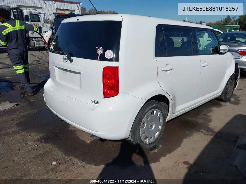 2008 Scion Xb VIN: JTLKE50E881018257 Lot: 40841722