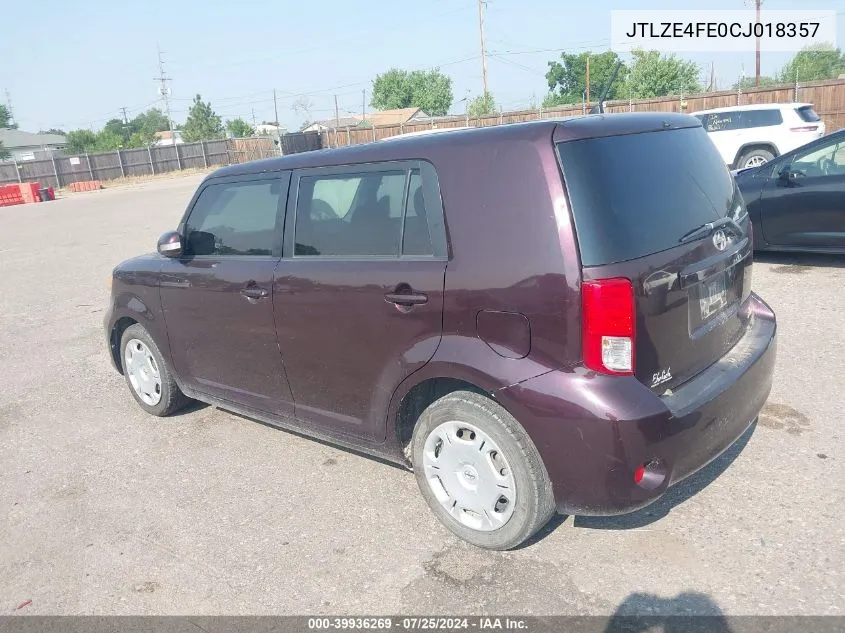 2012 Scion Xb VIN: JTLZE4FE0CJ018357 Lot: 39936269