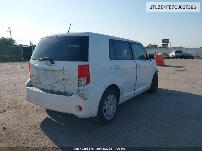 2012 Scion Xb VIN: JTLZE4FE7CJ007386 Lot: 40306319