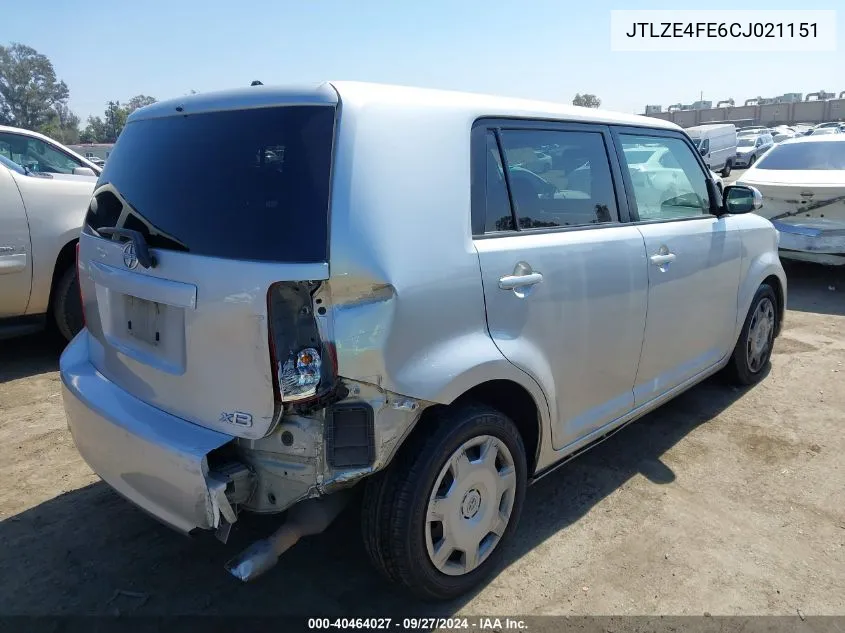 JTLZE4FE6CJ021151 2012 Scion Xb