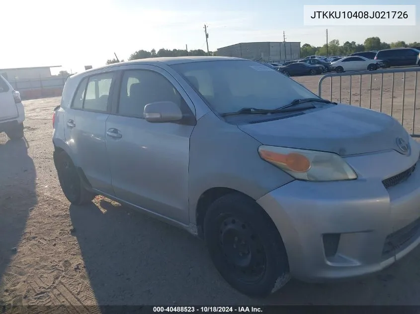 2008 Scion Xd VIN: JTKKU10408J021726 Lot: 40488523