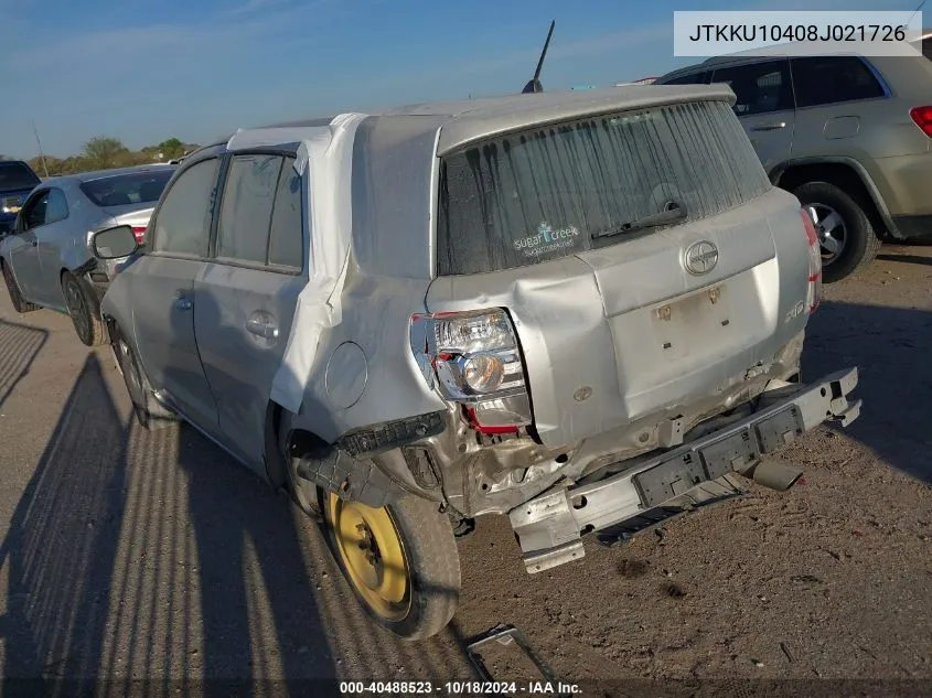 2008 Scion Xd VIN: JTKKU10408J021726 Lot: 40488523