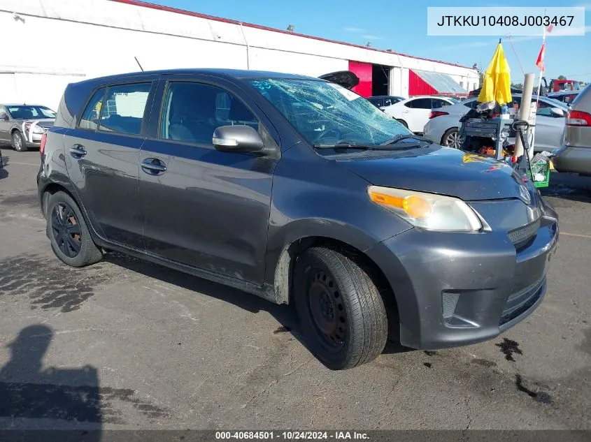 2008 Scion Xd VIN: JTKKU10408J003467 Lot: 40684501