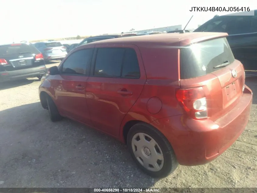 2010 Scion Xd VIN: JTKKU4B40AJ056416 Lot: 40656298