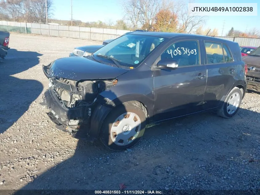 2010 Scion Xd VIN: JTKKU4B49A1002838 Lot: 40831503